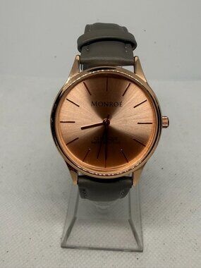 Monroe by Maestro Classique Women's 36mm Rose Gold Sunburst Swiss Quartz Watch